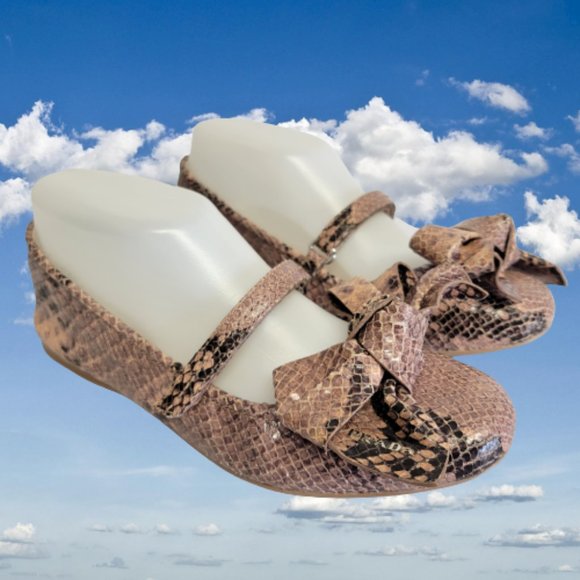 Prada Shoes - PRADA Blush Pink Python Ballet Flat Mary Jane w/ Bow EU 35 Womens US 5